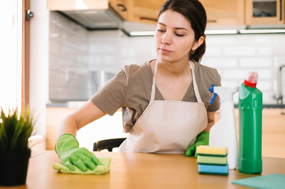 Limpeza de gordura na cozinha.